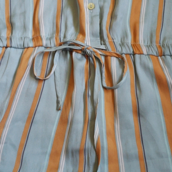 AQUA STRIPED SATIN ROMPER - Picture 10 of 16